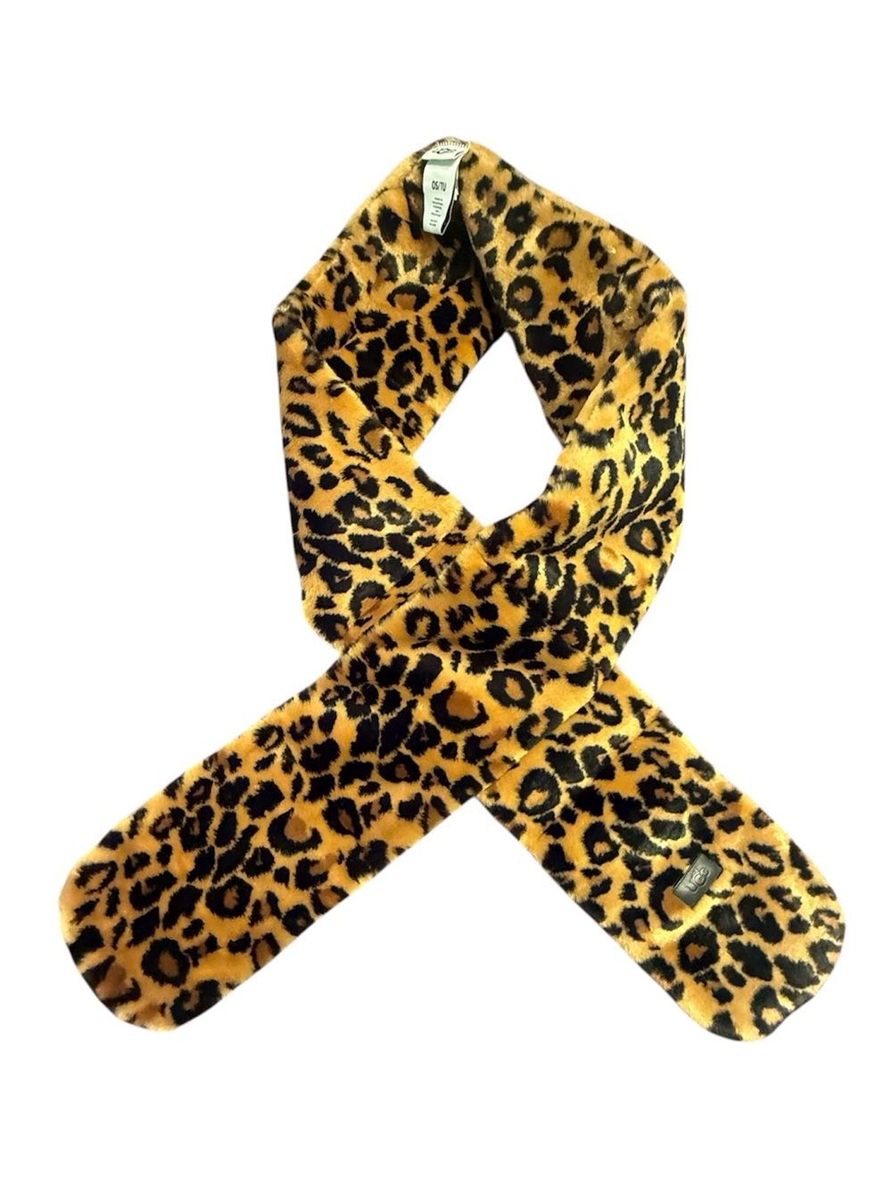 UGG Leopard Animal Print Faux Fur Scarf - Brown and Black